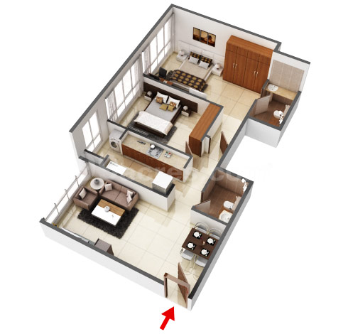 2 BHK Flat in Godrej Prive floor plan 751.1 sq.ft. (69.78 sq.m.)